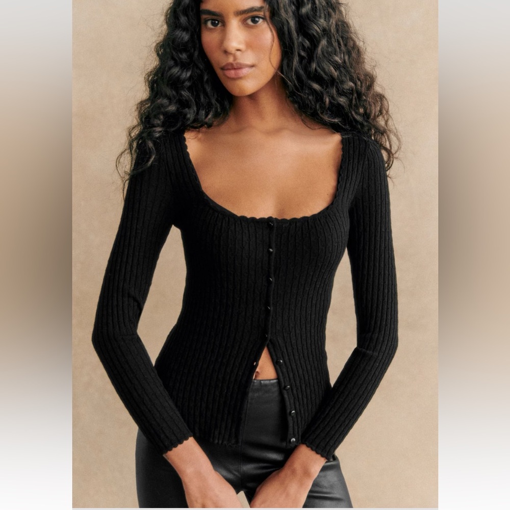 Sezane Ambroise Cardigan in Black Size S NWT